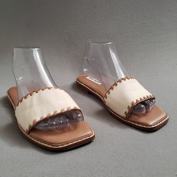 Steve Madden Serbia Slides in‎ Bone Size 8 SMAD-WZ1326 Sandals - Picture 1 of 12